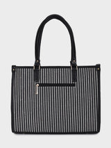 Lexi Black Stripped Tote Bag
