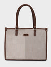 Lexi Beige Stripped Tote Bag