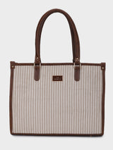 Lexi Beige Stripped Tote Bag