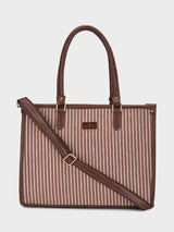 Lexi Brown Stripped Tote Bag