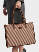 Lexi Brown Stripped Tote Bag