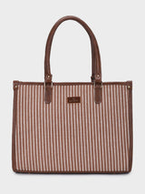 Lexi Brown Stripped Tote Bag