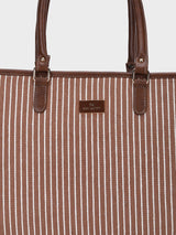 Lexi Brown Stripped Tote Bag