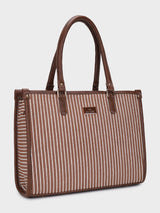Lexi Brown Stripped Tote Bag