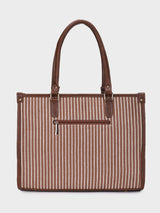 Lexi Brown Stripped Tote Bag