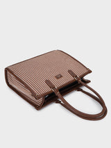 Lexi Brown Stripped Tote Bag