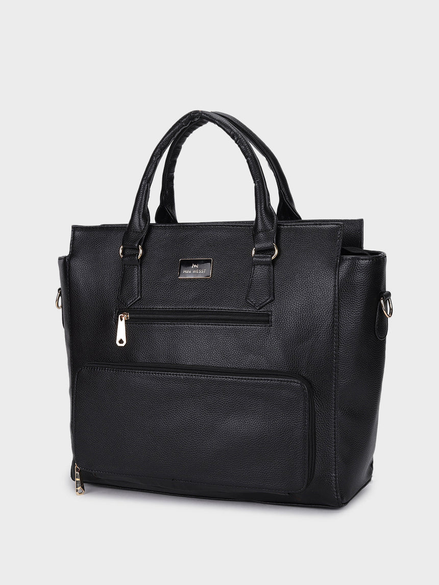 Hilary Black Classic Lunch Tote Bag