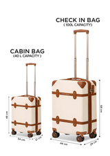 Emily In Paris Beige Set Of Small & Large Luggage