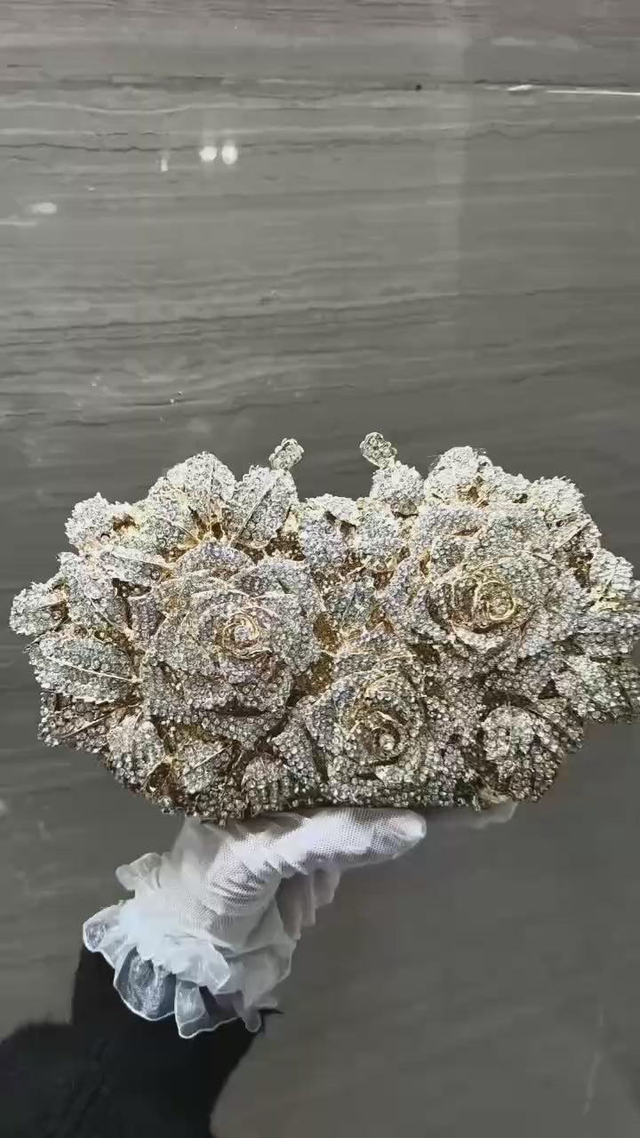 White Rose Multicolor Clutch