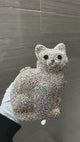 Cat Crystal Silver Clutch
