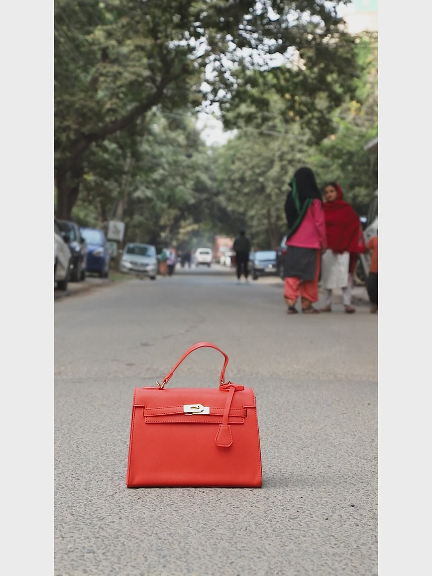 Sharon Orange Birk Handbag