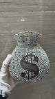 Dollar Crystal Silver Clutch