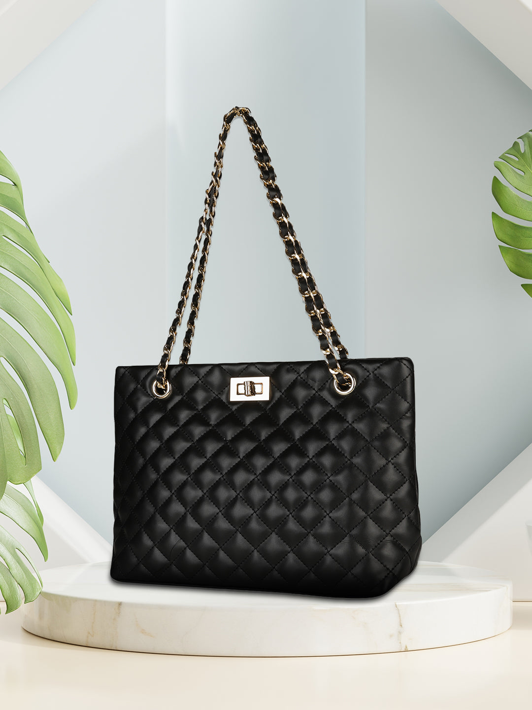 MINI WESST Women's Black Shoulder Bag(MWHB101BL)