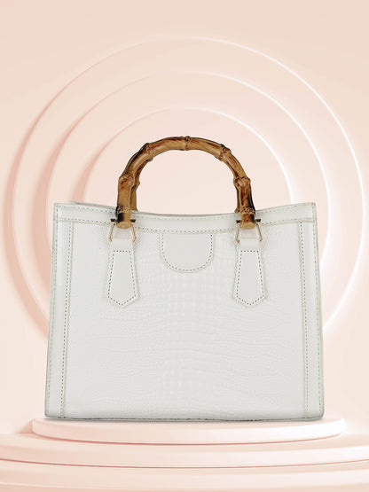 MINI WESST Women's White Handheld Bag(MWHB115WT)