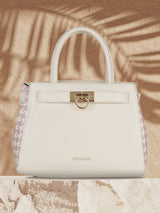 Women's White Handheld Bag