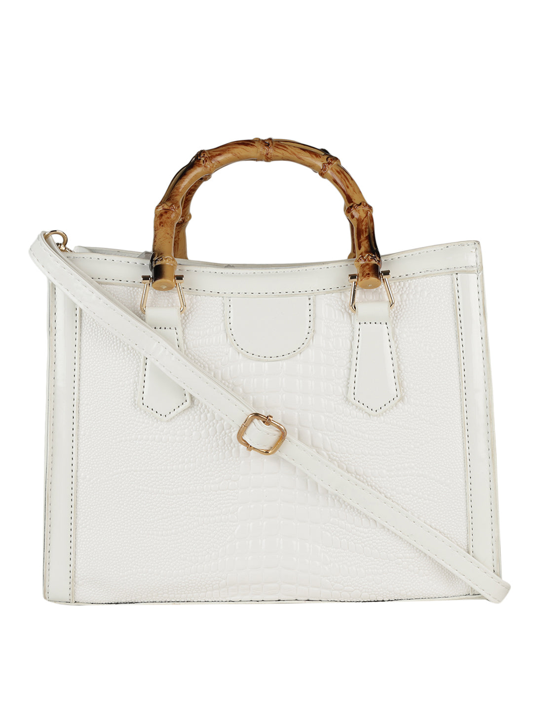 MINI WESST Women's White Handheld Bag(MWHB115WT)