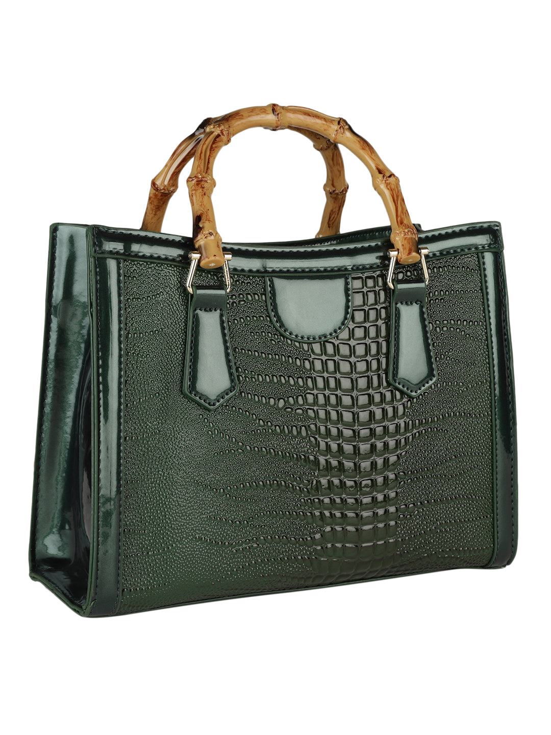 Women's Green Handheld Bag