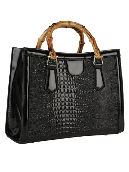 MINI WESST Women's Black Handheld Bag(MWHB114BL)