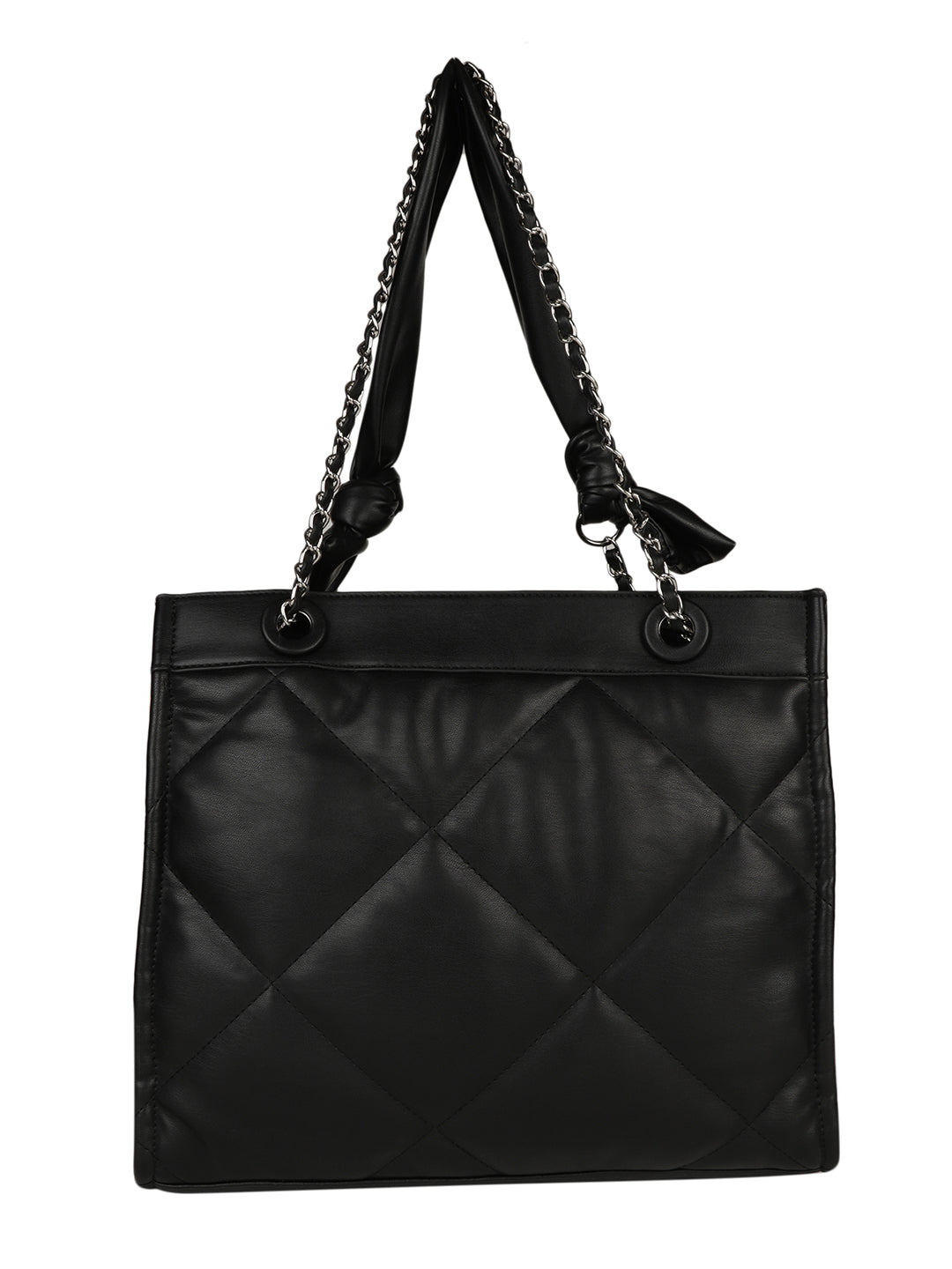MINI WESST Women's Black Tote Bag(MWTB032BL)