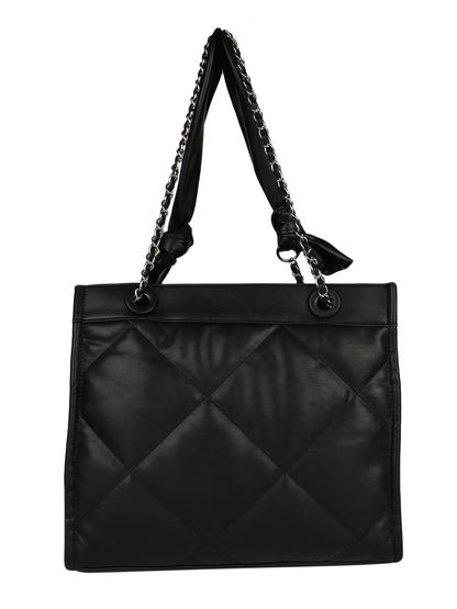MINI WESST Women's Black Tote Bag(MWTB032BL)