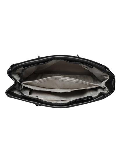 MINI WESST Women's Black Tote Bag(MWTB037BL)