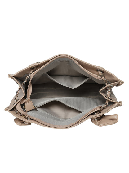 MINI WESST Women's Beige Tote Bag(MWTB033BE)