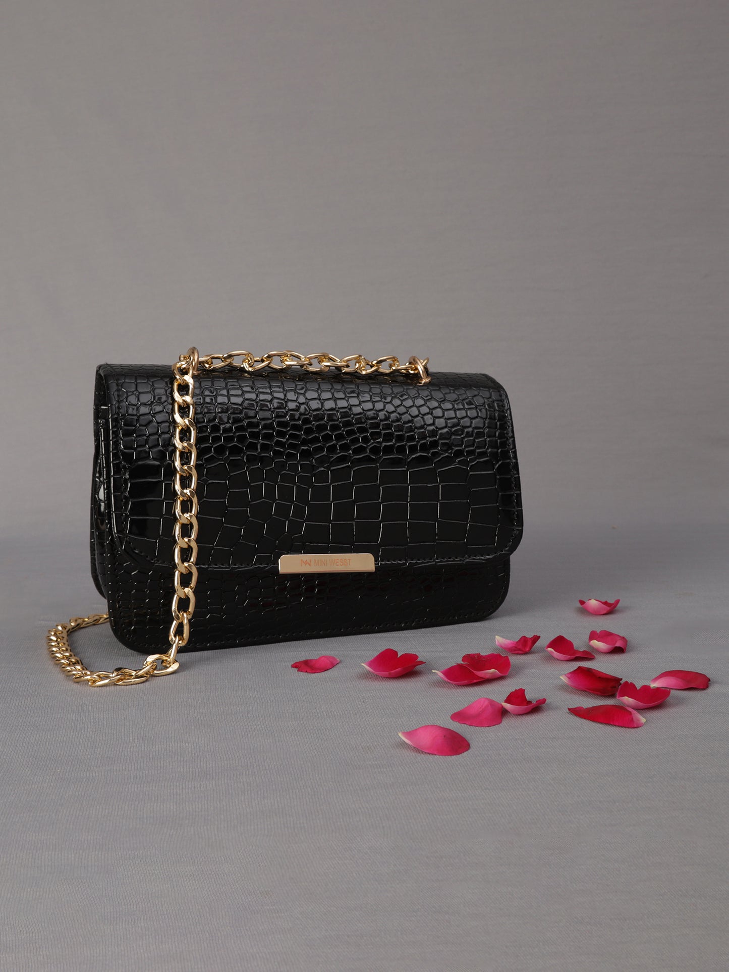 MINI WESST Women's Black Handbags(MWHB017BK)