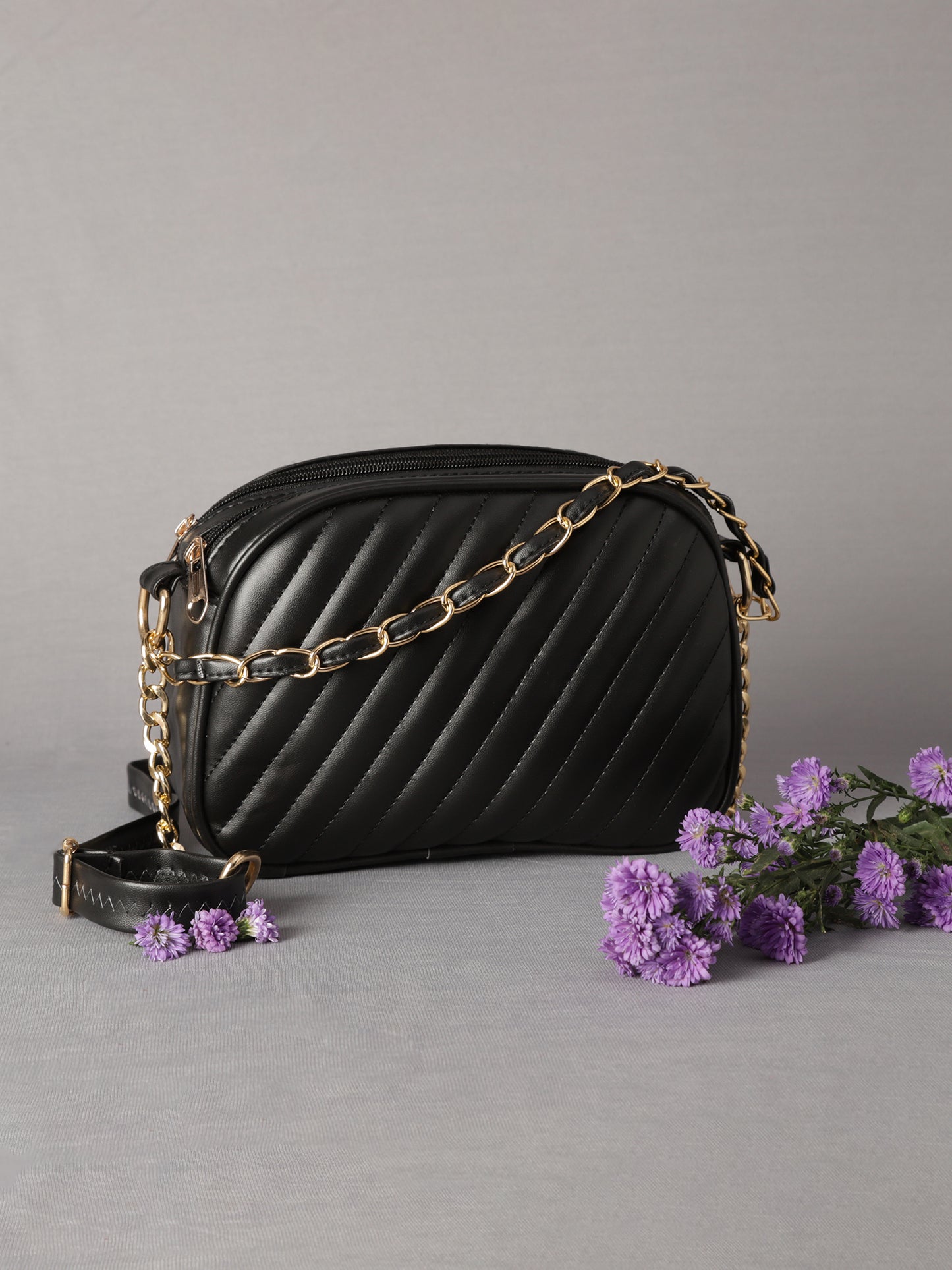 MINI WESST Women's Black Handbags(MWHB035BL)