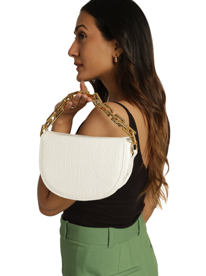 MINI WESST Women's White Handbags(MWHB042WT)