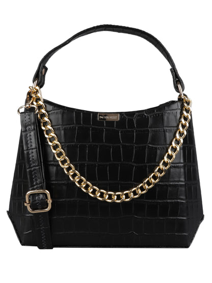 MINI WESST Women's Black Handbags(MWHB047BL)