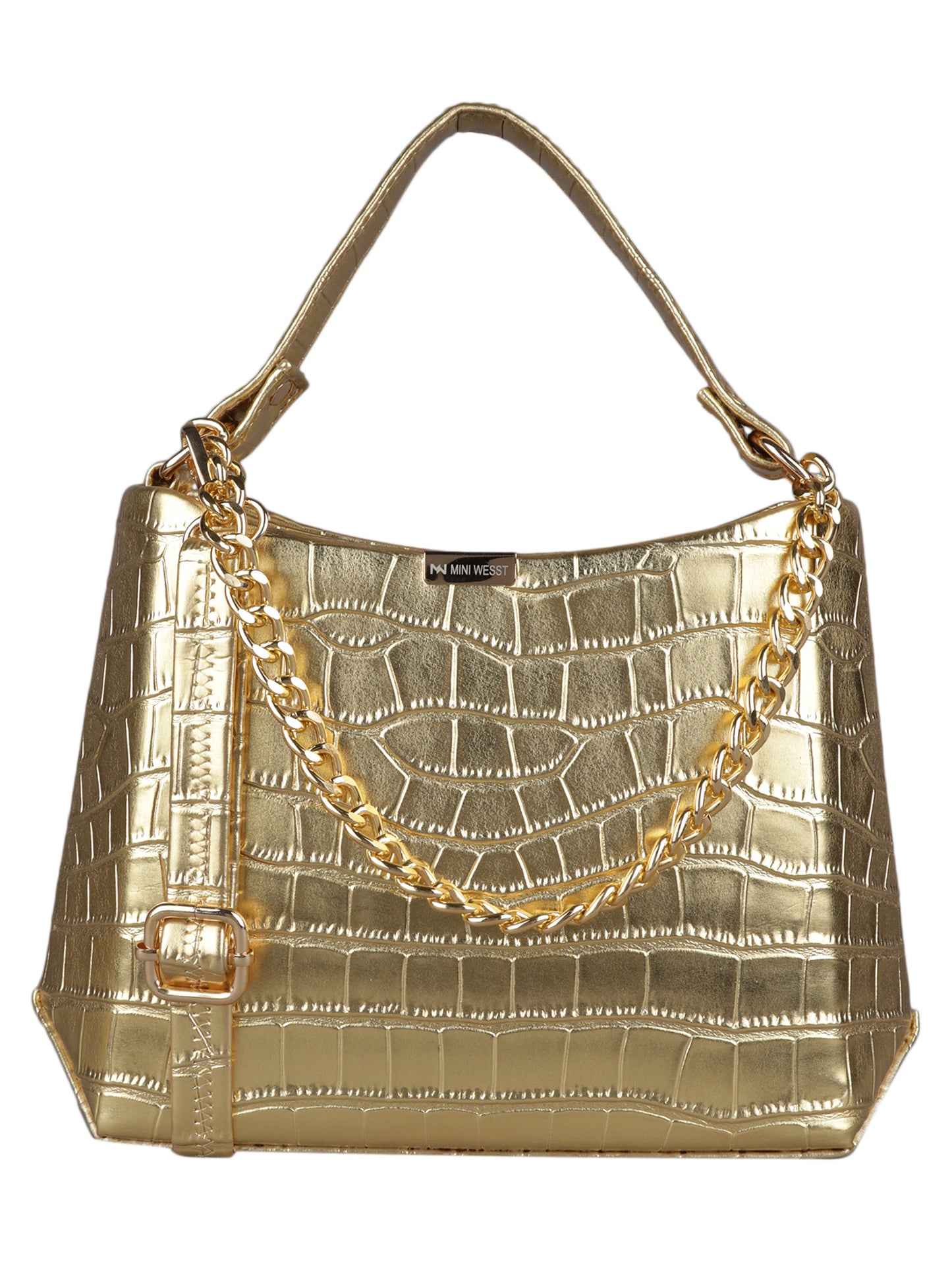 MINI WESST Women's Gold Handbags(MWHB049GD)