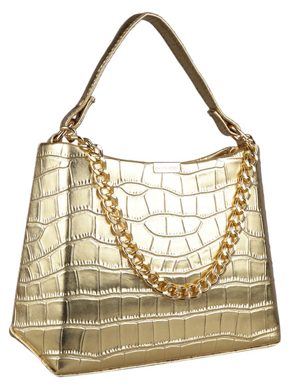 MINI WESST Women's Gold Handbags(MWHB049GD)
