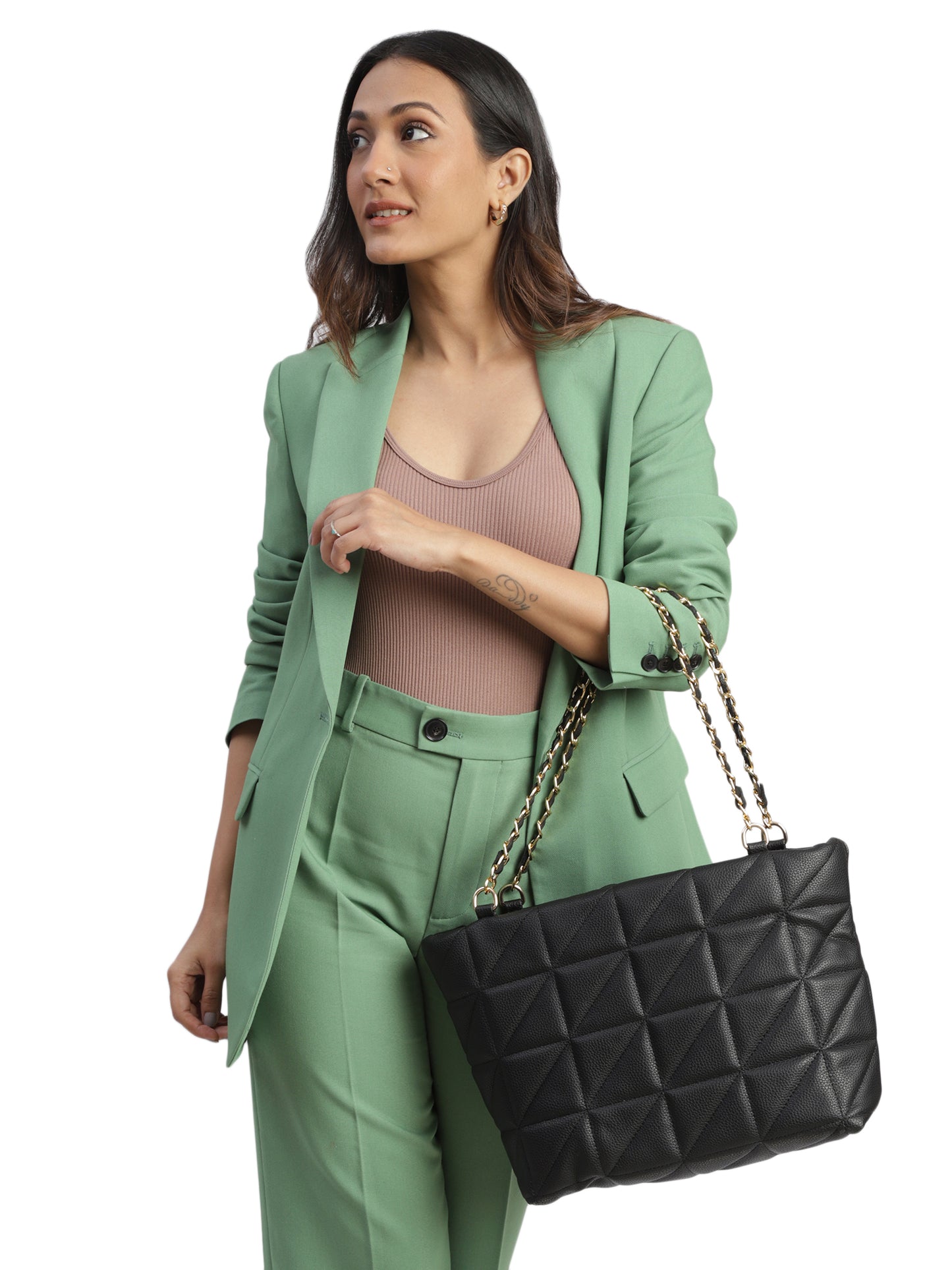 MINI WESST Women's Black Handbags(MWHB058BL)