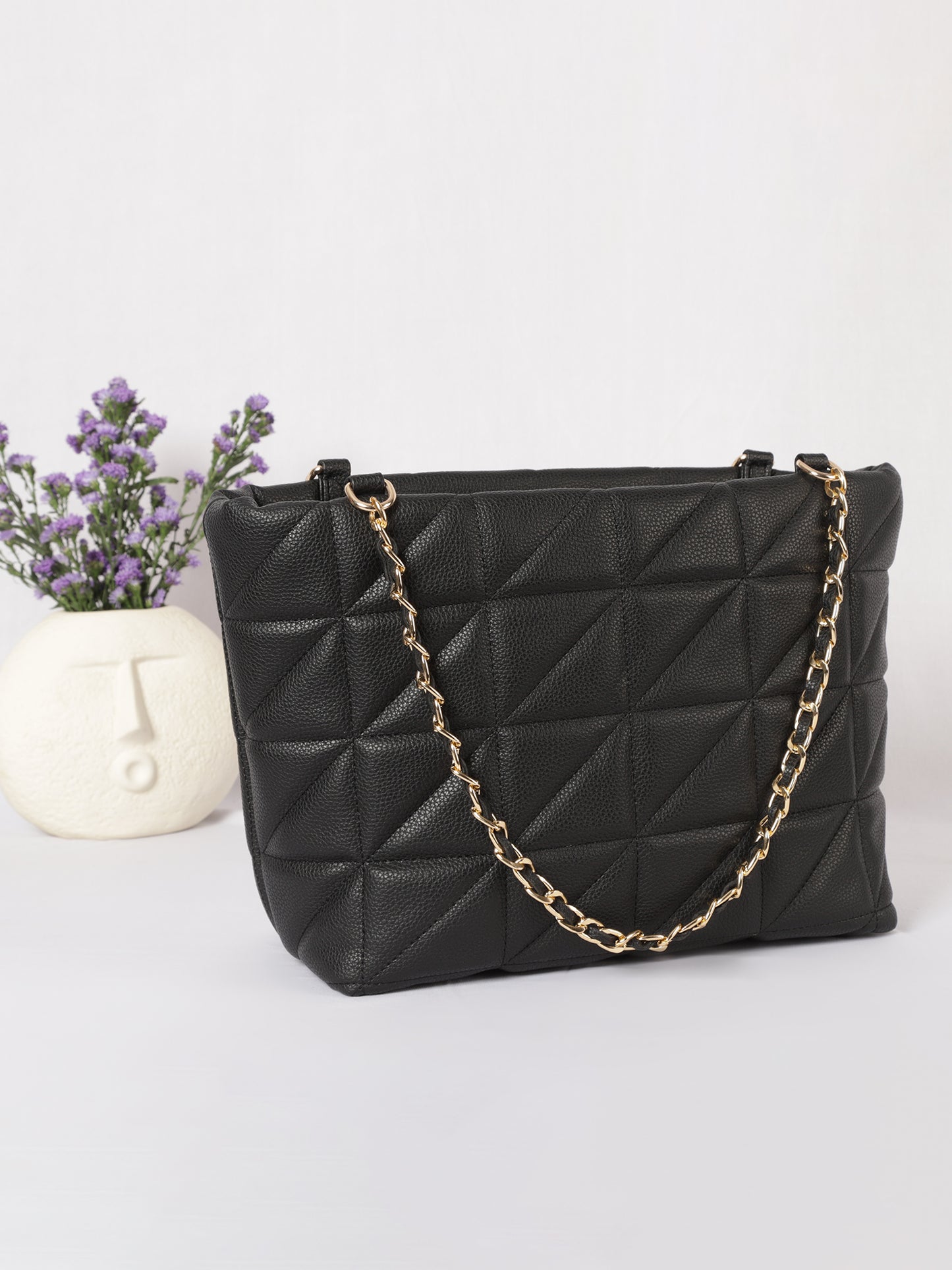 MINI WESST Women's Black Handbags(MWHB058BL)