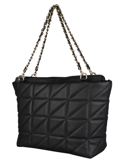 MINI WESST Women's Black Handbags(MWHB058BL)