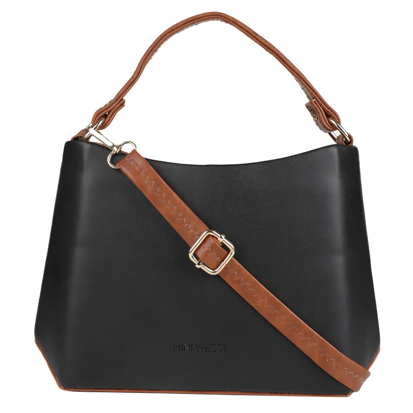 MINI WESST Women's Black Handbags(MWHB085BL)