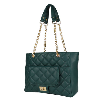 MINI WESST Women's Green Tote bags(MWHB096GR)