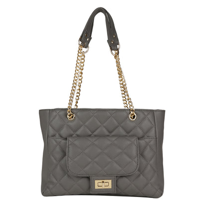 MINI WESST Women's Grey Tote bags(MWHB097GY)