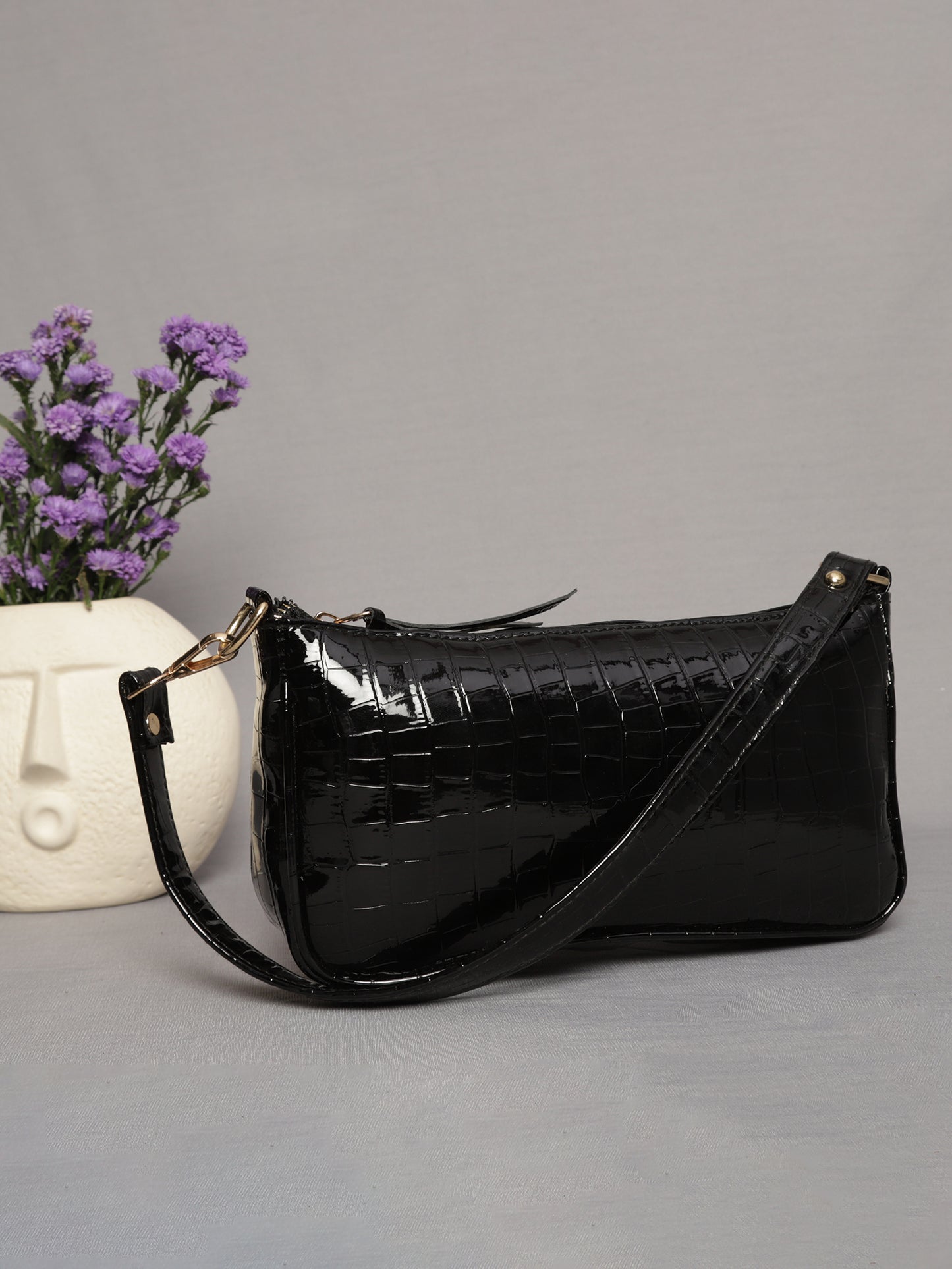 MINI WESST Women's Black Handbags(MWSB009BL)