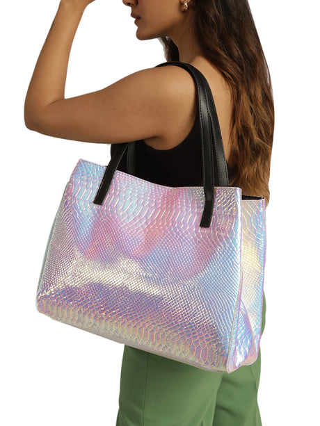 SHIMMER HOLOGRAPHIC TOTE