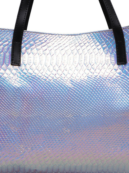 MINI WESST Women's Silver Handbag  and Pouch(MWTB003SM)