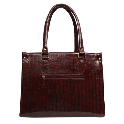MINI WESST Women's Maroon Tote bags(MWTB010MR)