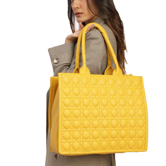 MINI WESST Women's Yellow Tote bags(MWTB015YL)