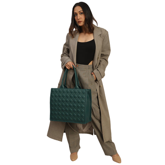 MINI WESST Women's Green Tote bags(MWTB017GR)