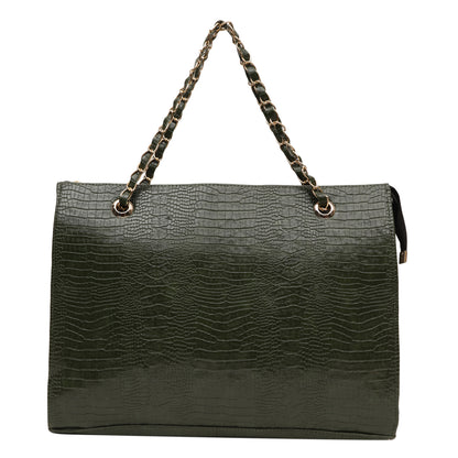 MINI WESST Women's Green Tote bags(MWTB018GR)
