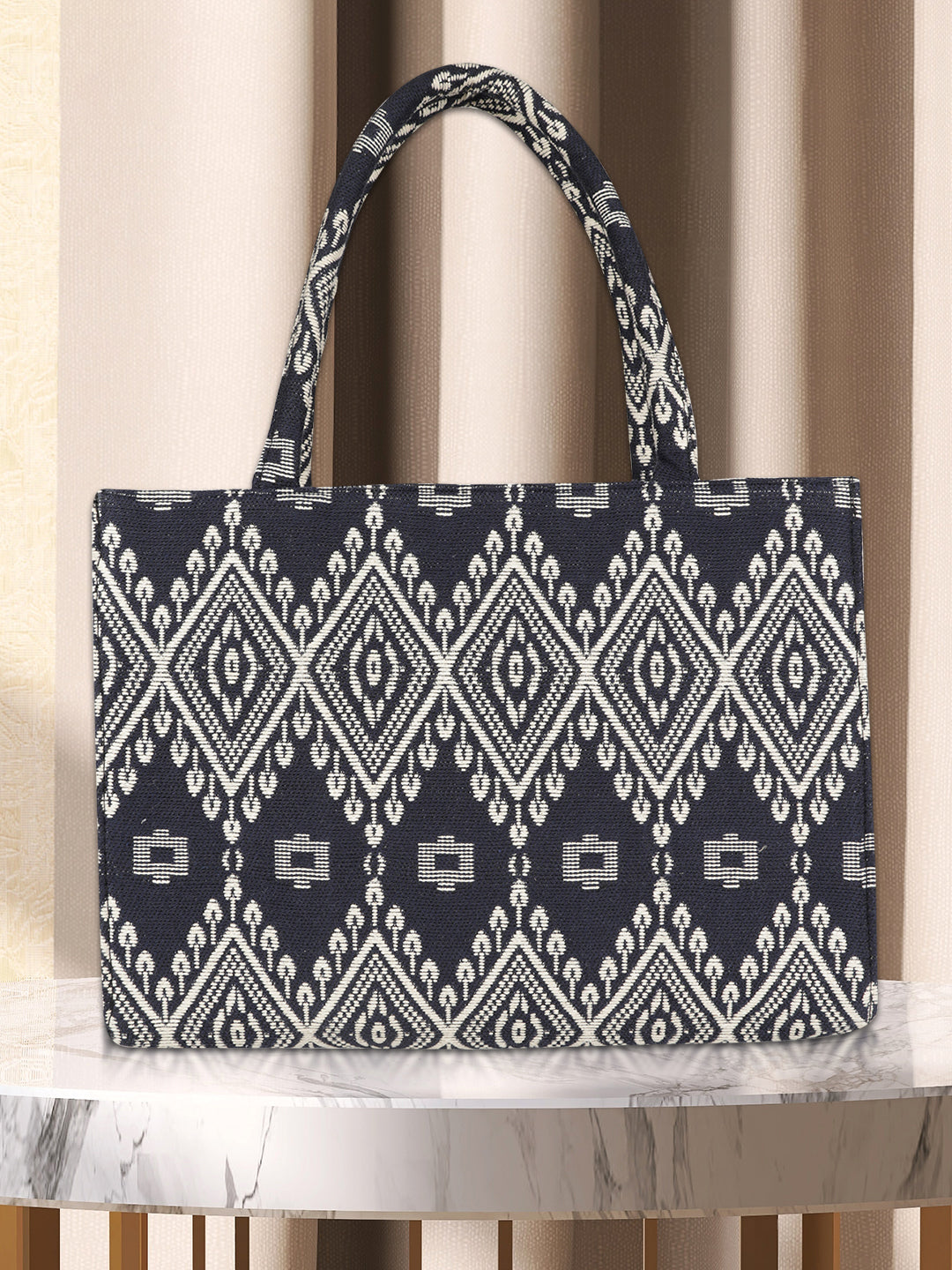 MINI WESST Women's Navy Blue Tote bags(MWTB023PR)