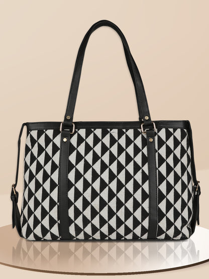 MINI WESST Women's Black Tote bags(MWTB026PR)