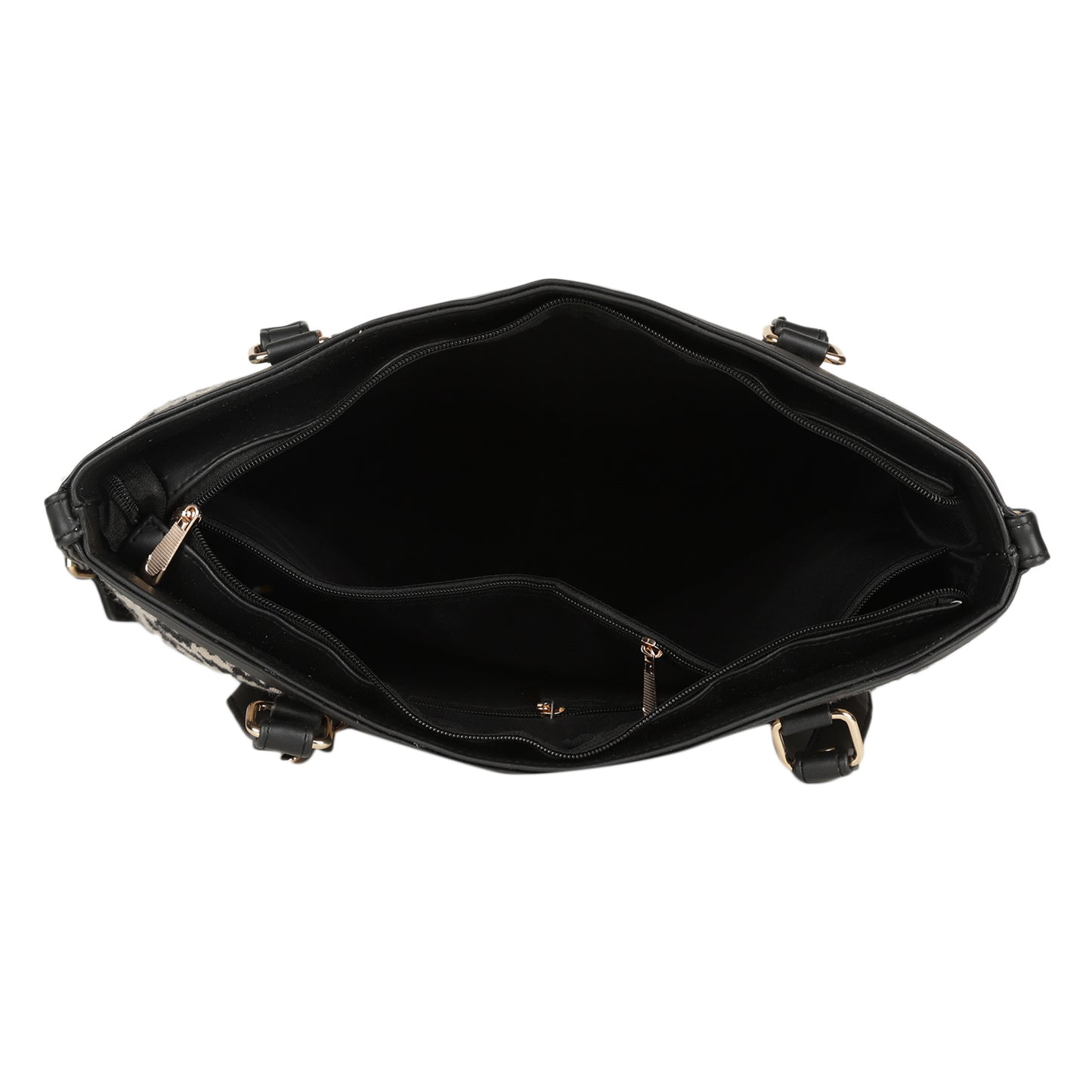 MINI WESST Women's Black Tote bags(MWTB027PR)