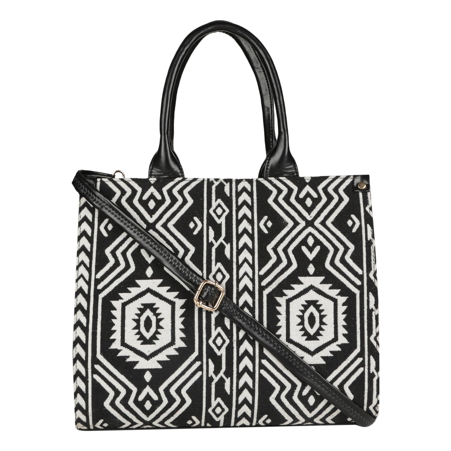 MINI WESST Women's Black Tote bags(MWTB031PR)
